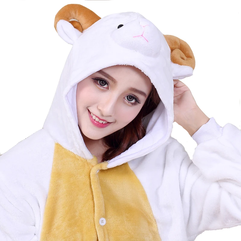 Lovely Sheep Kigurumi Pajamas Anime Onesies For Adults One-Piece Pyjamas Women Men Halloween Costume Full Overalls Bodysuits