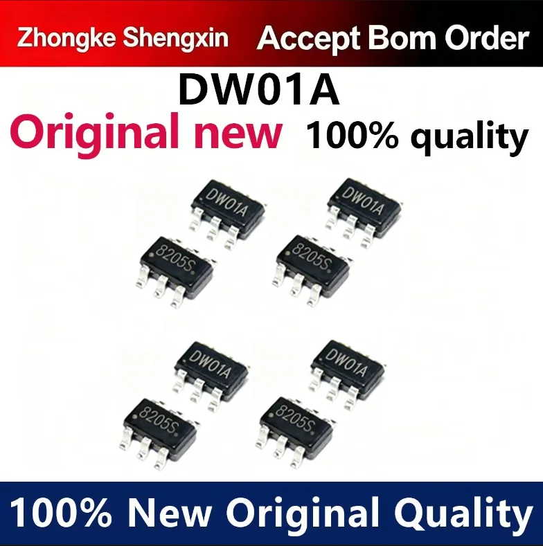 （5pcs-100pcs）New DW01 DW01D DW01A SOT23-6 Mobile Power Lithium Battery Protection IC Chip