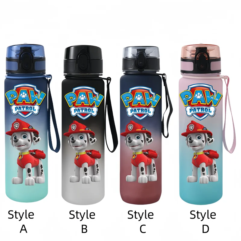 PAW Patrol 650ml Fitness and Sports Drinking Plastic Anti-drip Water Bottle, Children and Students Capacity