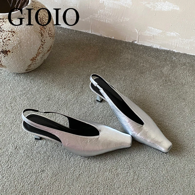 

Туфли-лодочки GIOIO: Элегантные вечерние туфли на тонком высоком каблуке с квадратным носком, V-образным вырезом, женские туфли класса люкс