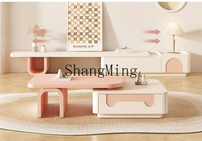 ZYYNew نموذج خزانة تلفزيون لغرفة المعيشة المنزلية، المشاهير على الإنترنت الحديثة بسيطة شقة صغيرة طاولة القهوة مجموعة خزانة أرضية التلفزيون #5