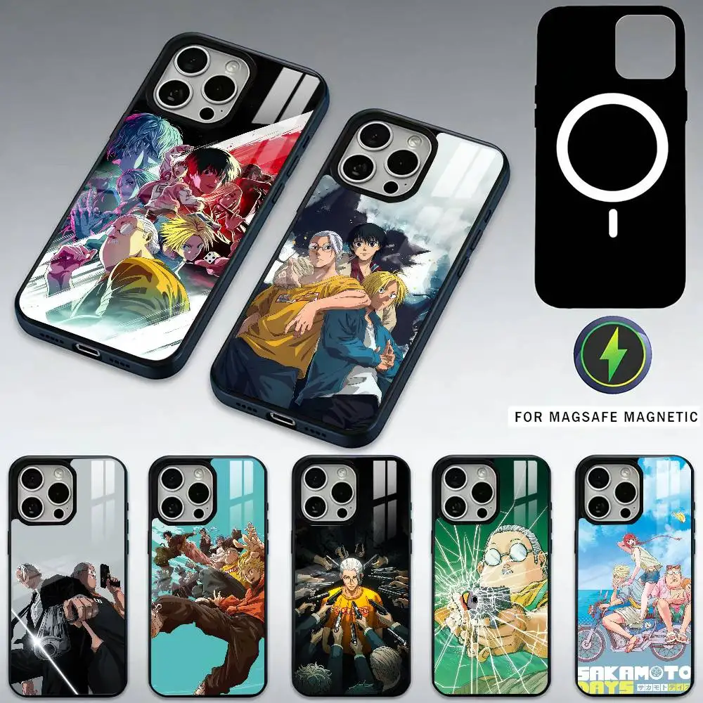 

Anime S-Sakamoto Days Phone Case For iPhone17,16,15,14,13,12,11 Plus,Pro Max Magnetic For Magsafe Wireless Charging