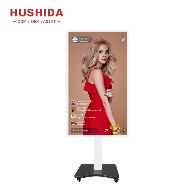 

HUSHIDA Floor Standing Lcd Touch Screen Professional Livestream Machine For Livestream Studio