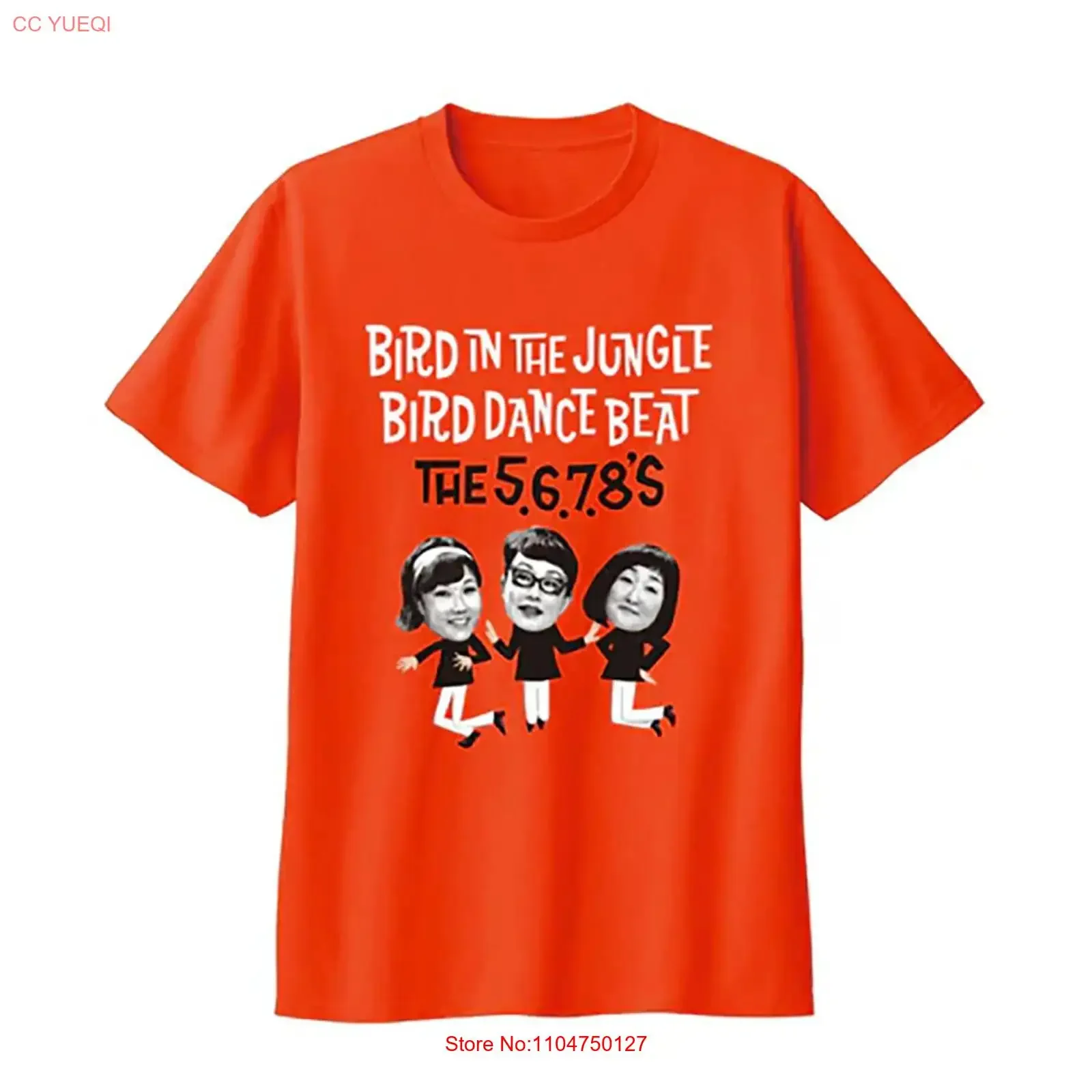 The 5 6 7 8's BAND orange T shirt All sizes S to 45Xl 1F2016 vintage Washed Comfortable homme Slightly Top For Everyday Wear