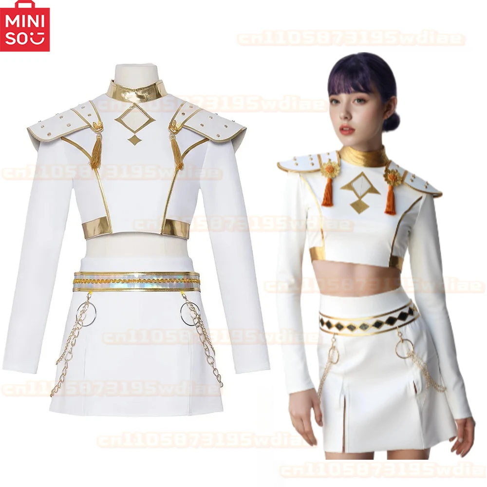

Skop Rumi Cosplay Costume White Demon Hunters Zoey Cosplay Clothes Women Fancy Party Costume Show Halloween Huntrix Costume Set