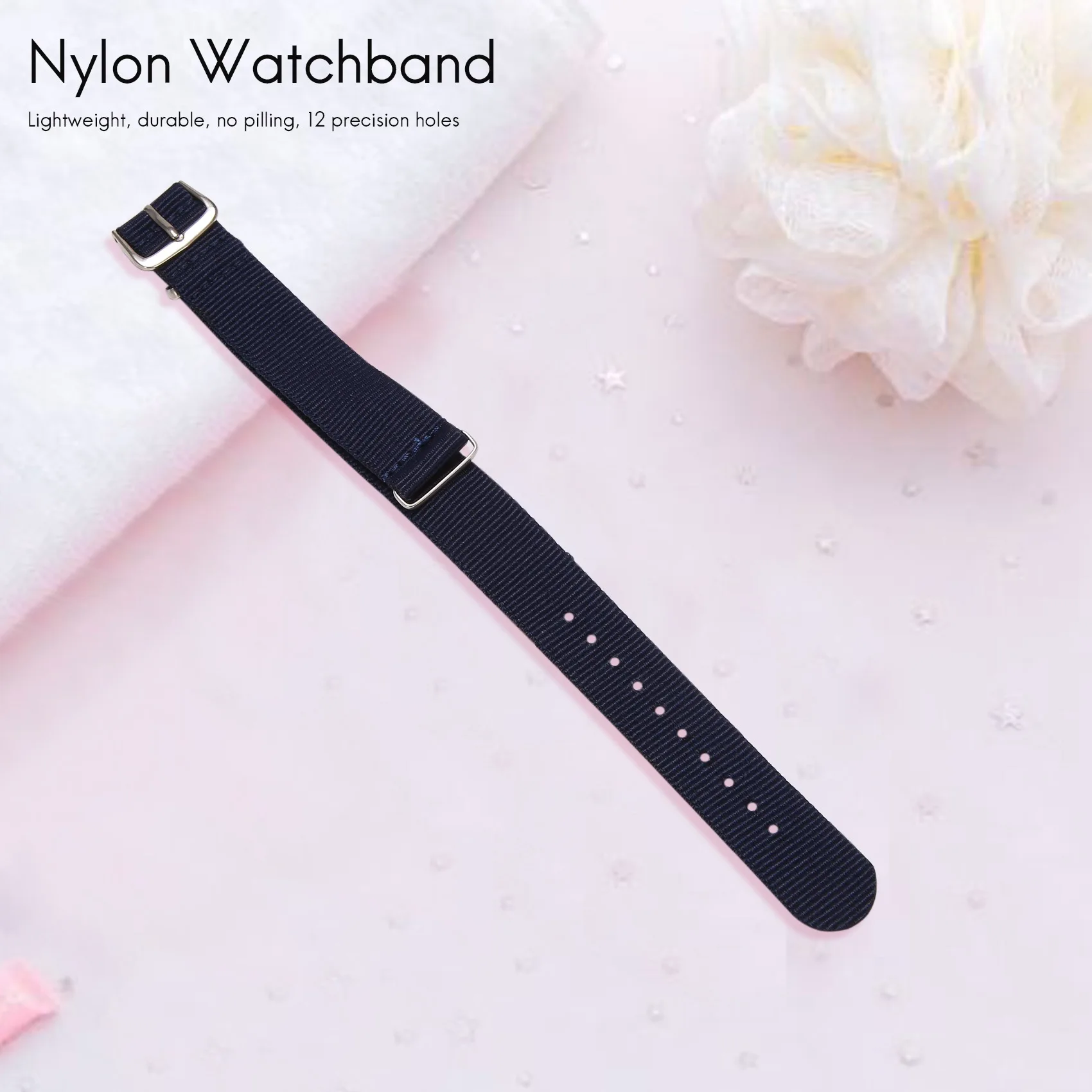 18Mm Nylon Horloge Band Koord Armband Band Horloge Strap Dark