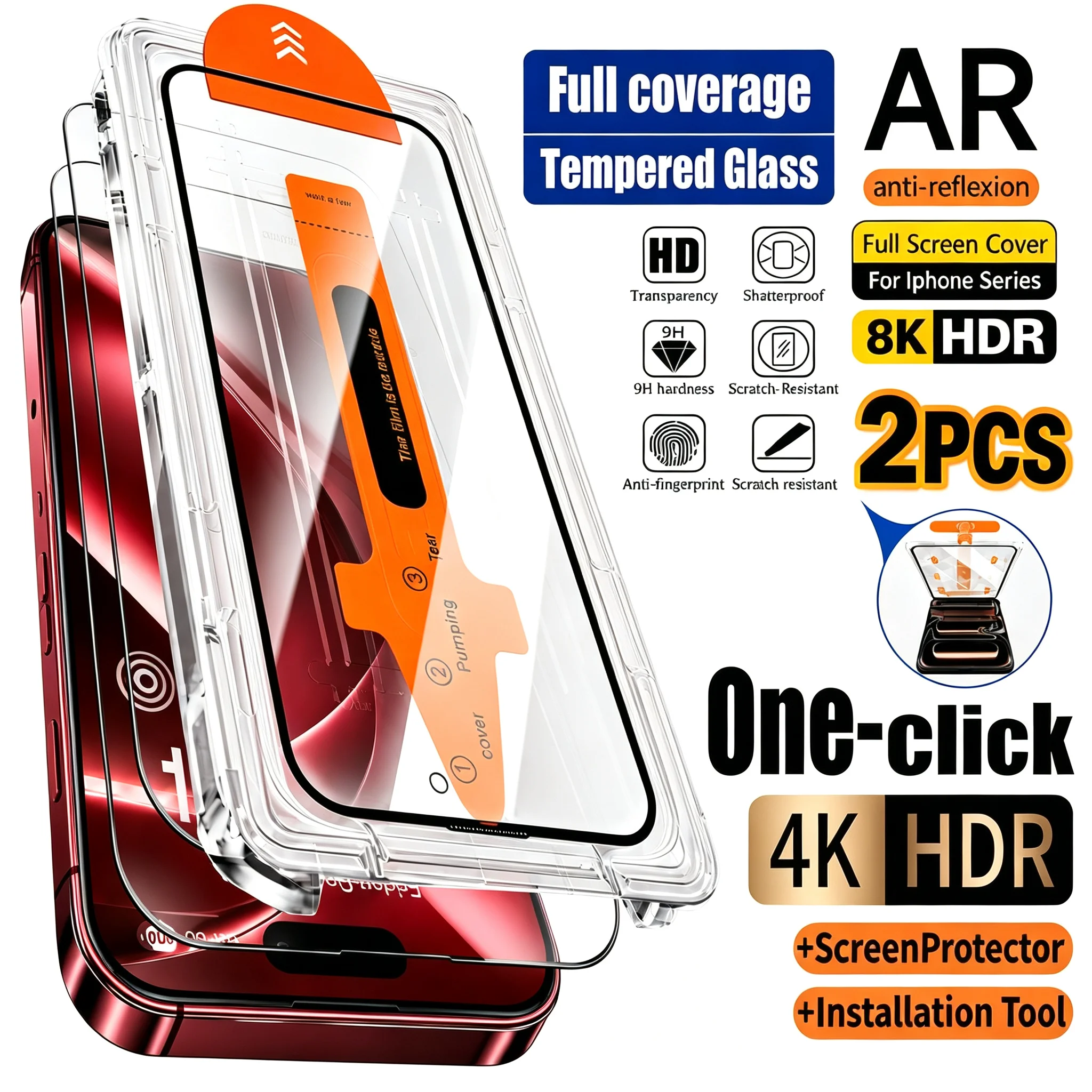 Film de protection d’écran sans poussière, facile à installer, pour iPhone 18 Pro Max/18 Pro/iPhone18ProMax, verre trempé HD, film anti-rayures.