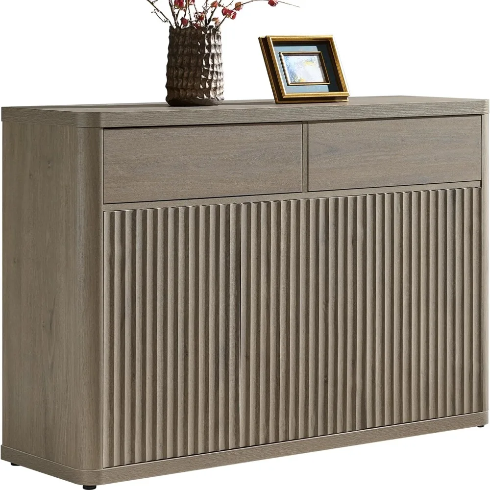 SICOTAS Storage Sideboard Buffet with Doors, Shelves, and 2 Drawers Accent Table