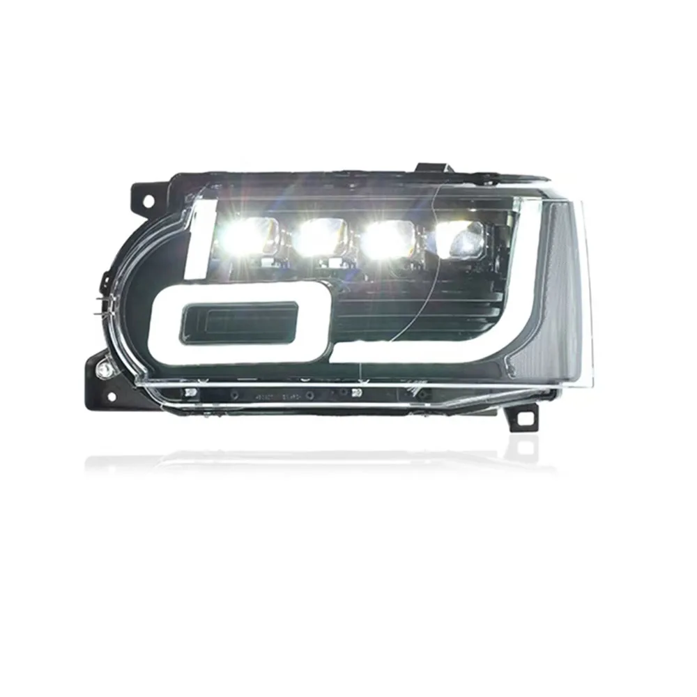 سيارة كاملة LED مصفوفة العارض المصابيح الأمامية لاند رينج روفر سبورت L320 /فوغ L322 2010-2013 الأزرق بدء LED DRL ضوء الجمعية #4