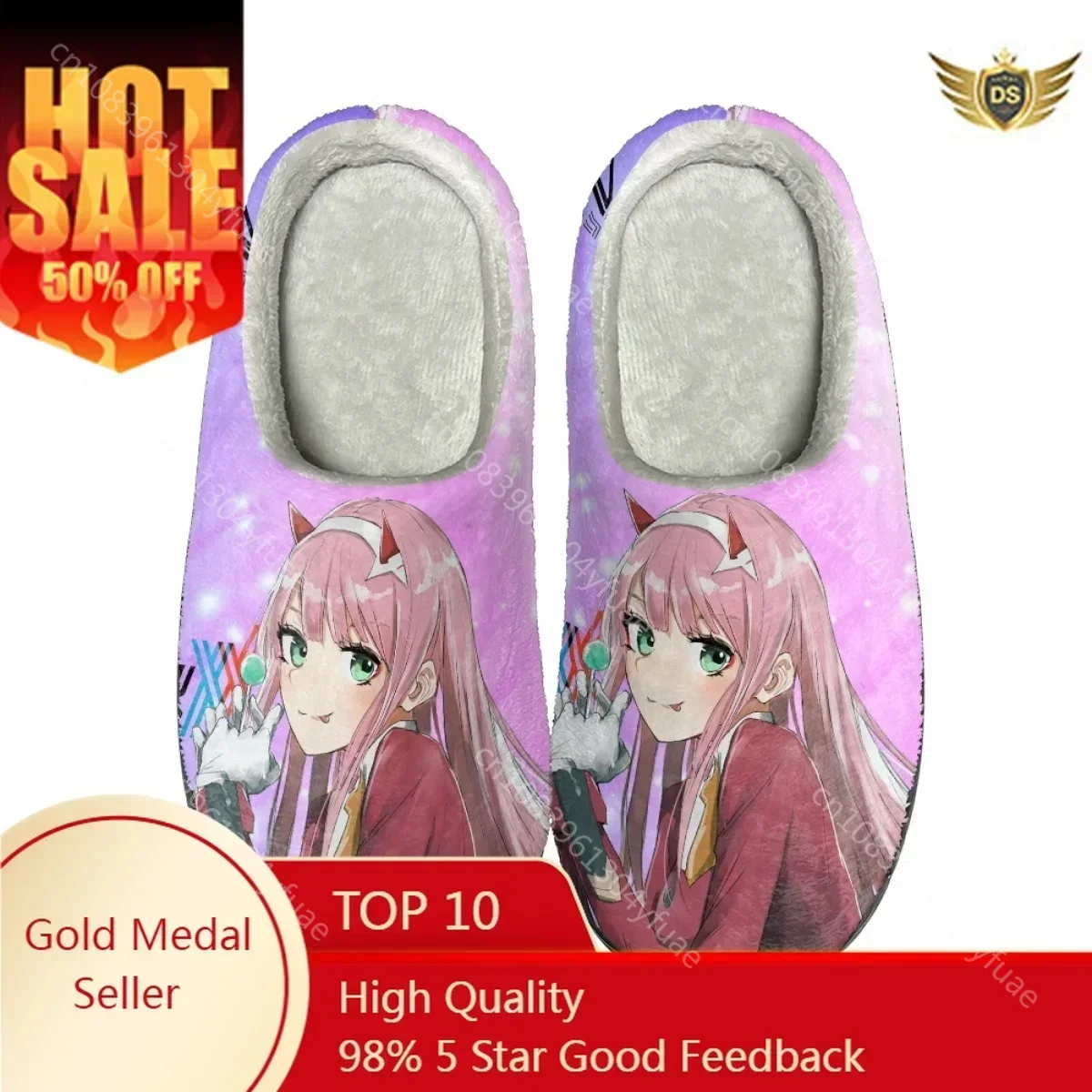 

DARLING in the FRANXX Winter Men Flats Slippers Anime Casual Cozy Couple Cotton Slipper Warm Indoor Floor Shoes Zapatillas Mujer