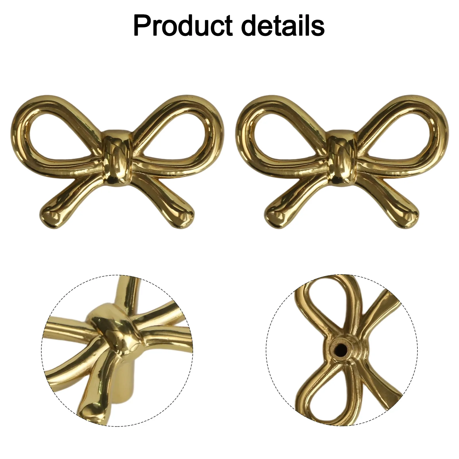 Upgrade Furniture Bowknot Cabinet Handles Bedside Table Hardware Comfortable Grip 50*32*24mm Comfortable Grip Design