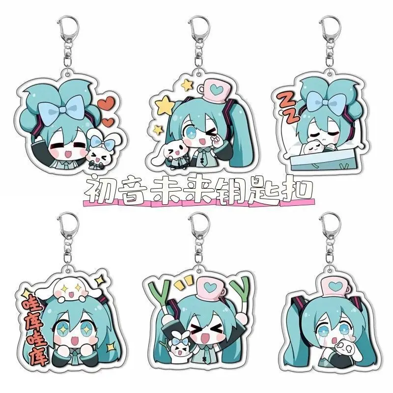 

Hatsune Miku Acrylic Keychain Virtual Idol Anime Key Holder Pendant in Stock Princess Keychain Accessories