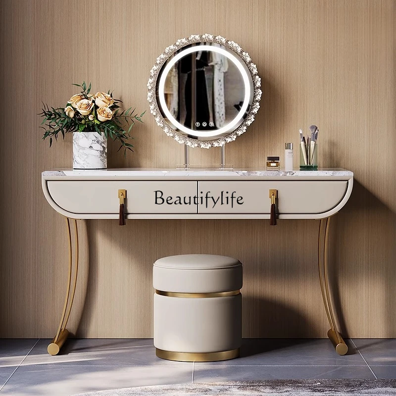 

Designer high-end solid wood marble dresser combination