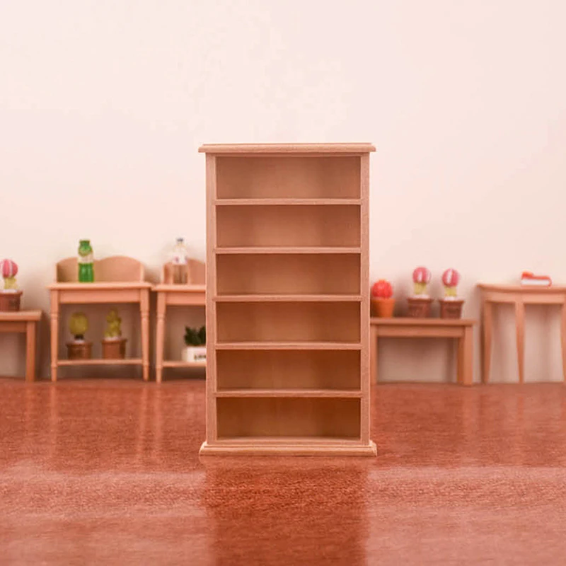 1:12 Dollhouse Miniature Bookshelf Bookcase Model Storage Cabinet Locker Ornament Furniture Decor Toy