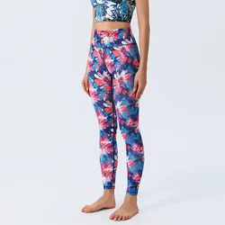 Novo floral impresso fino leggings de cintura alta para mulheres meninas esportes fitness ginásio dança leggings elásticos 8z