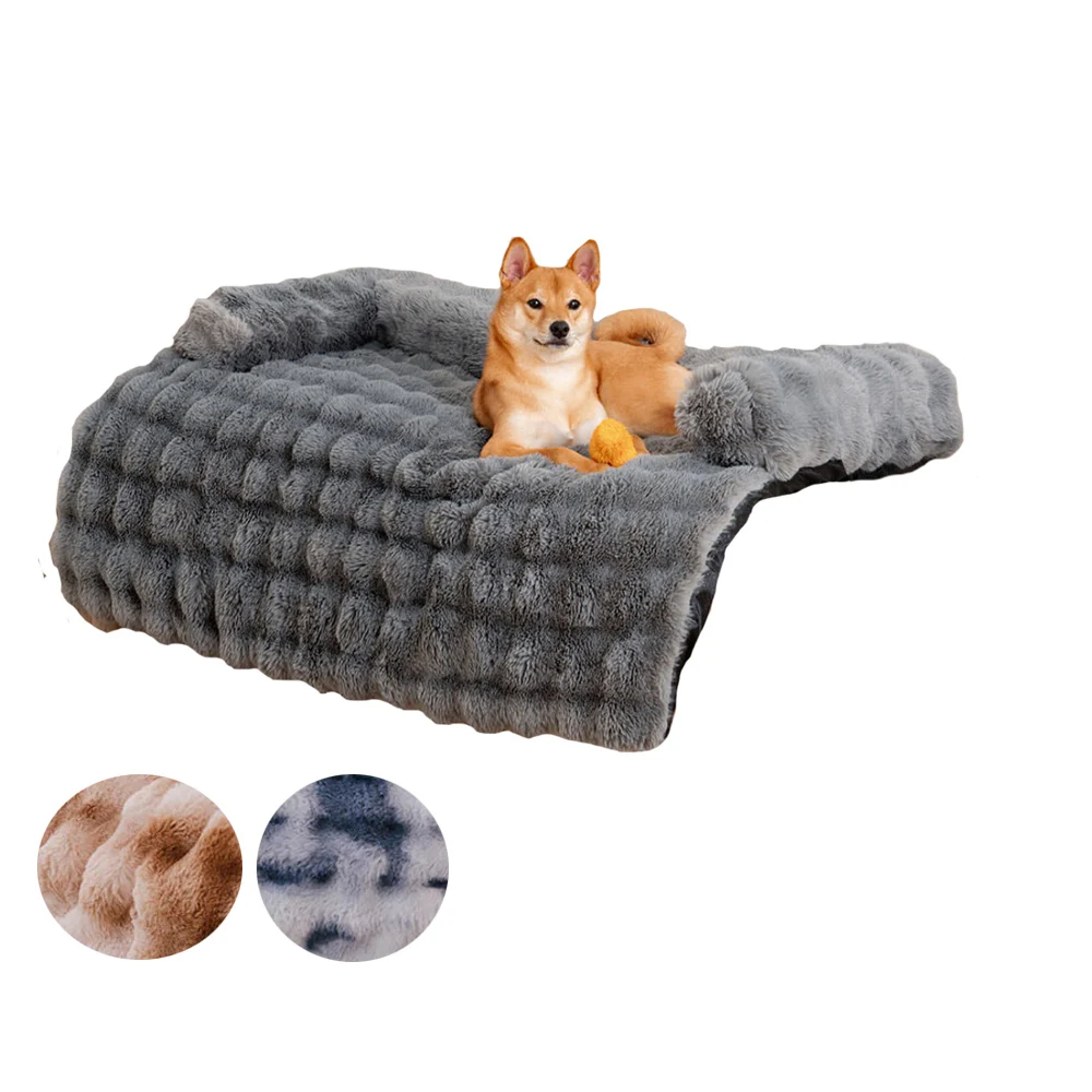 Dogs Couch Cover Bed Cream Plush Washable Pet Dog Beds Mats for Furniture Protector Sofa Cover for Home or Car