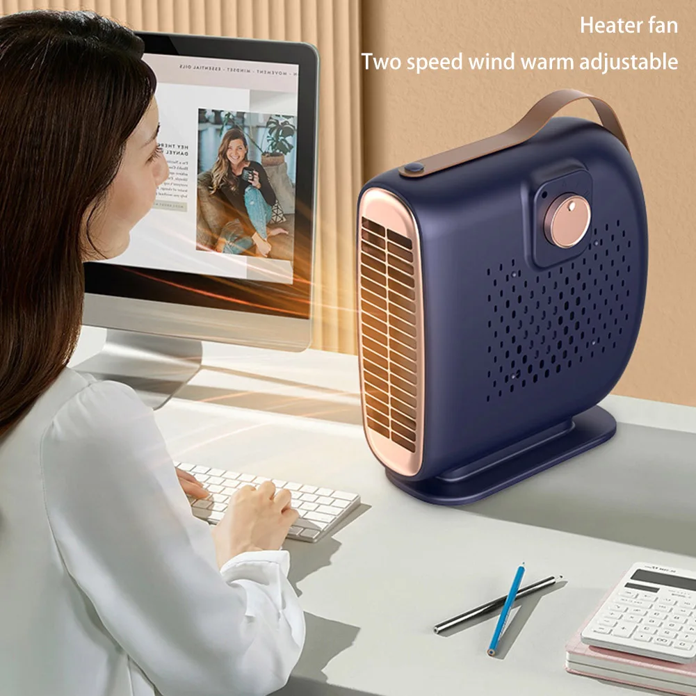 

Electric Heater Fan Low Noise Portable Space Heater PTC Heating Mini Heater Fan Anti Scald Desktop Heating Fan for Home Office