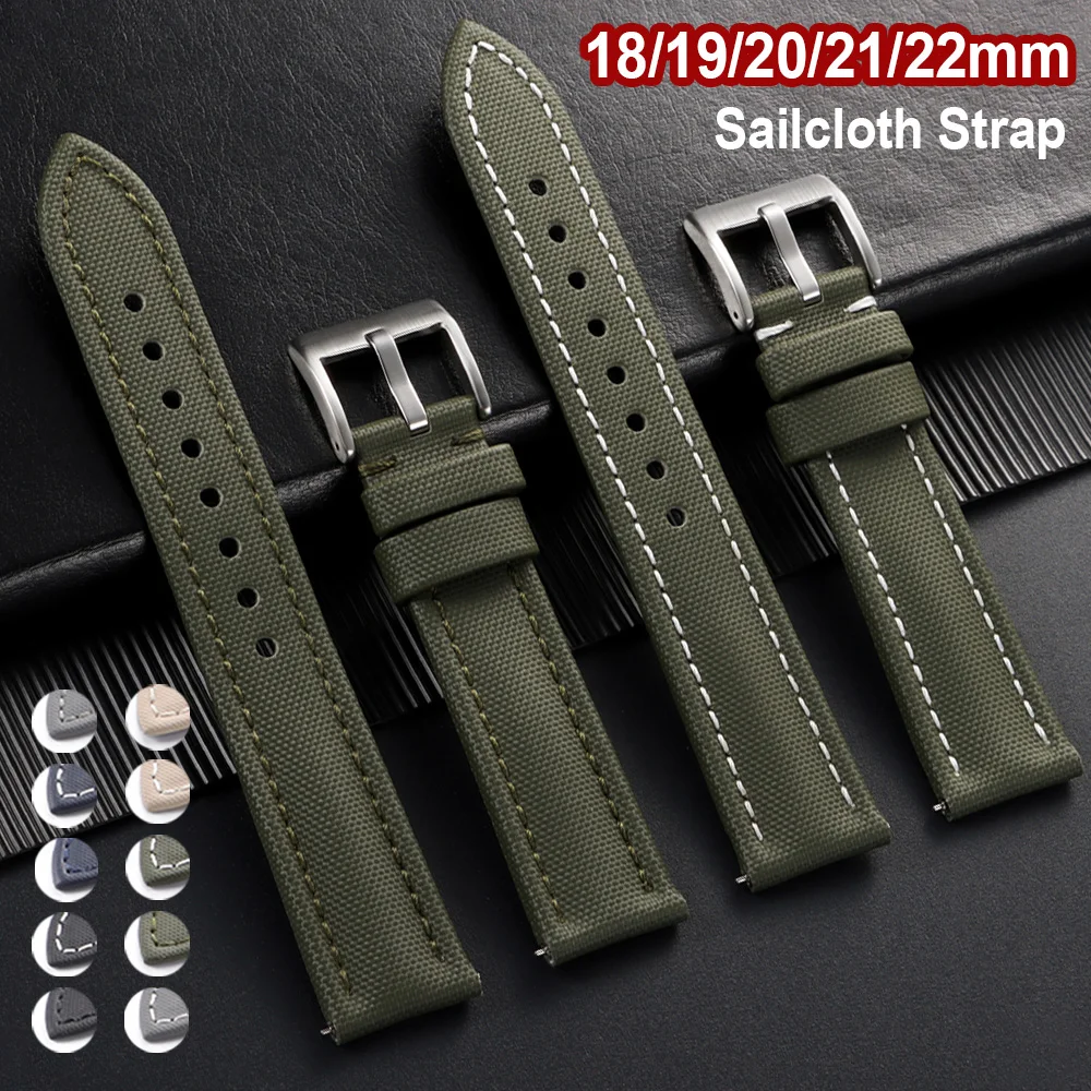 

18mm 19mm 21mm Nylon Canvas Watch Band Woven Quick Release Belt Universal Bracelet 20mm 22mm for Men Women Sport Wrist Band