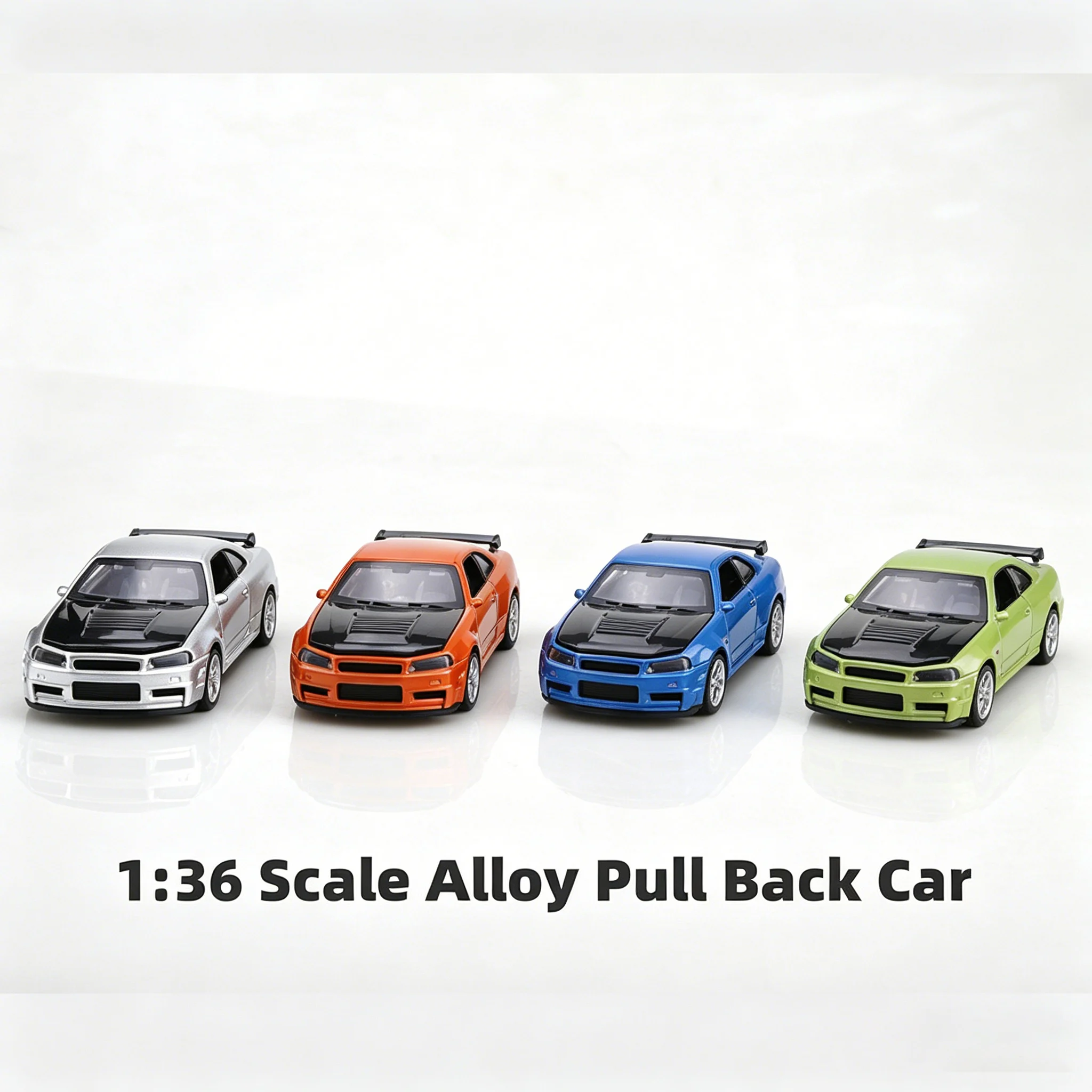 (Corrugated Box) 1/36 Scale, Nissar Skylar GR Z34 Model Toy Car, Powerful Spring Function, Metal Casting, Boy's Toy, The Best GI