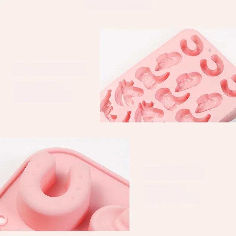 DIY Western Cowboy Themed 15 Cavity Silicone Mold  Soft Candy Chocolate Mold Reusable Mould Home Kitchen Baking Craft Tool