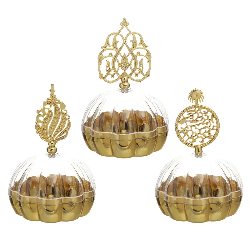 صندوق حلوى بلاستيكي إبداعي ، صندوق تخزين فضي مطلي بالكهرباء ، مأدبة زفاف في القصر ، جديد ، أوربي #3