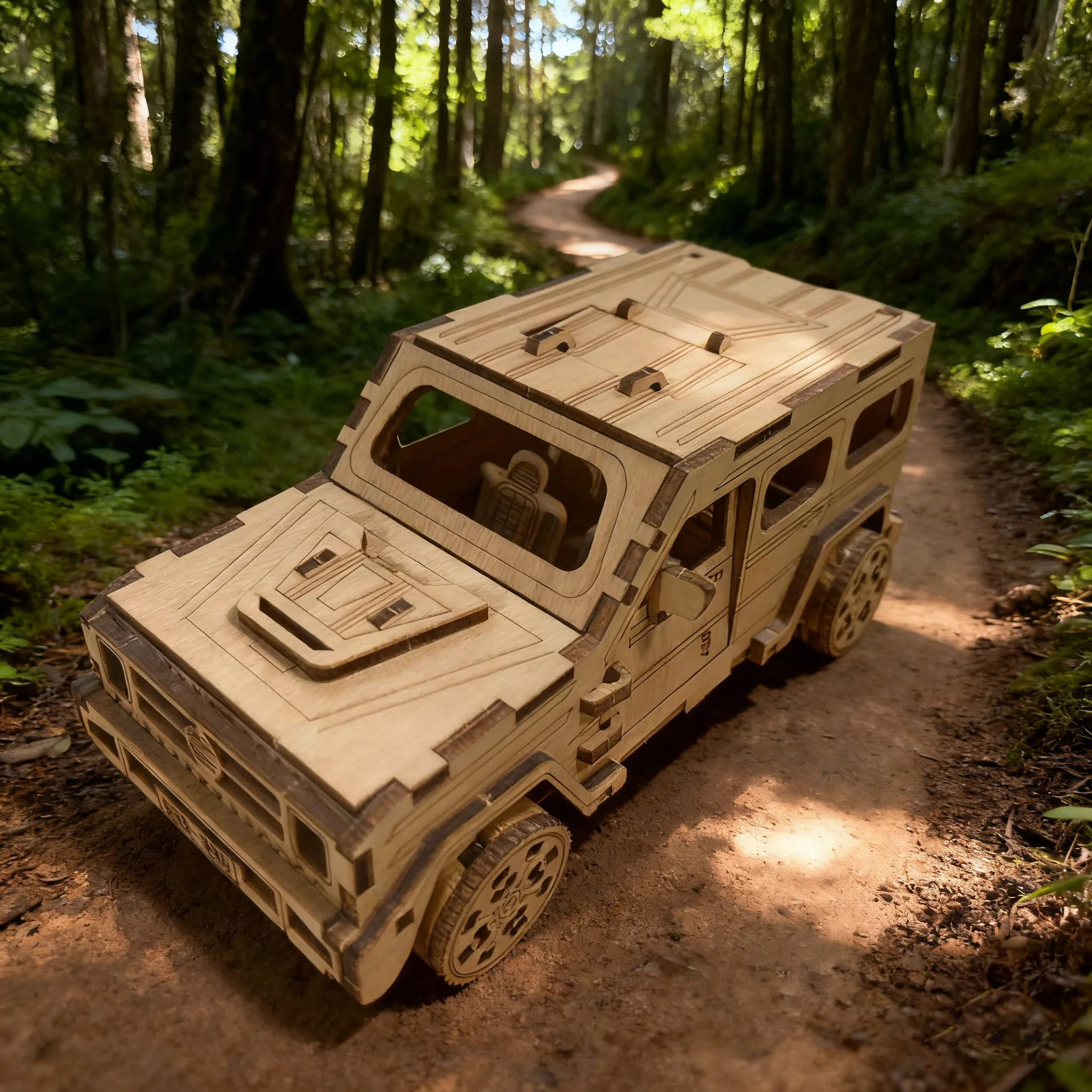 

DIY Puzzle Model SUV Off-Road Vehicle 3D Puzzle Kit Assembly Fun Set Wooden Construction Blocks Christmas Gift Educational Gift