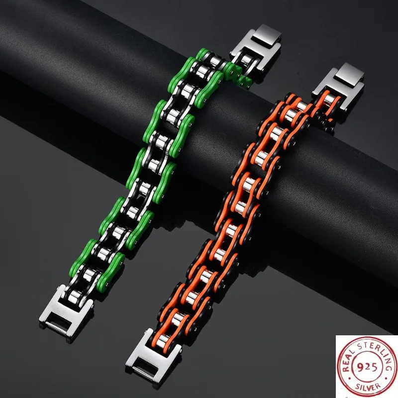 

New Trendy Stainless Steel Bracelet for Men, Minimalist Fashion Hip-Hop Punk Biker Chain Bracelet