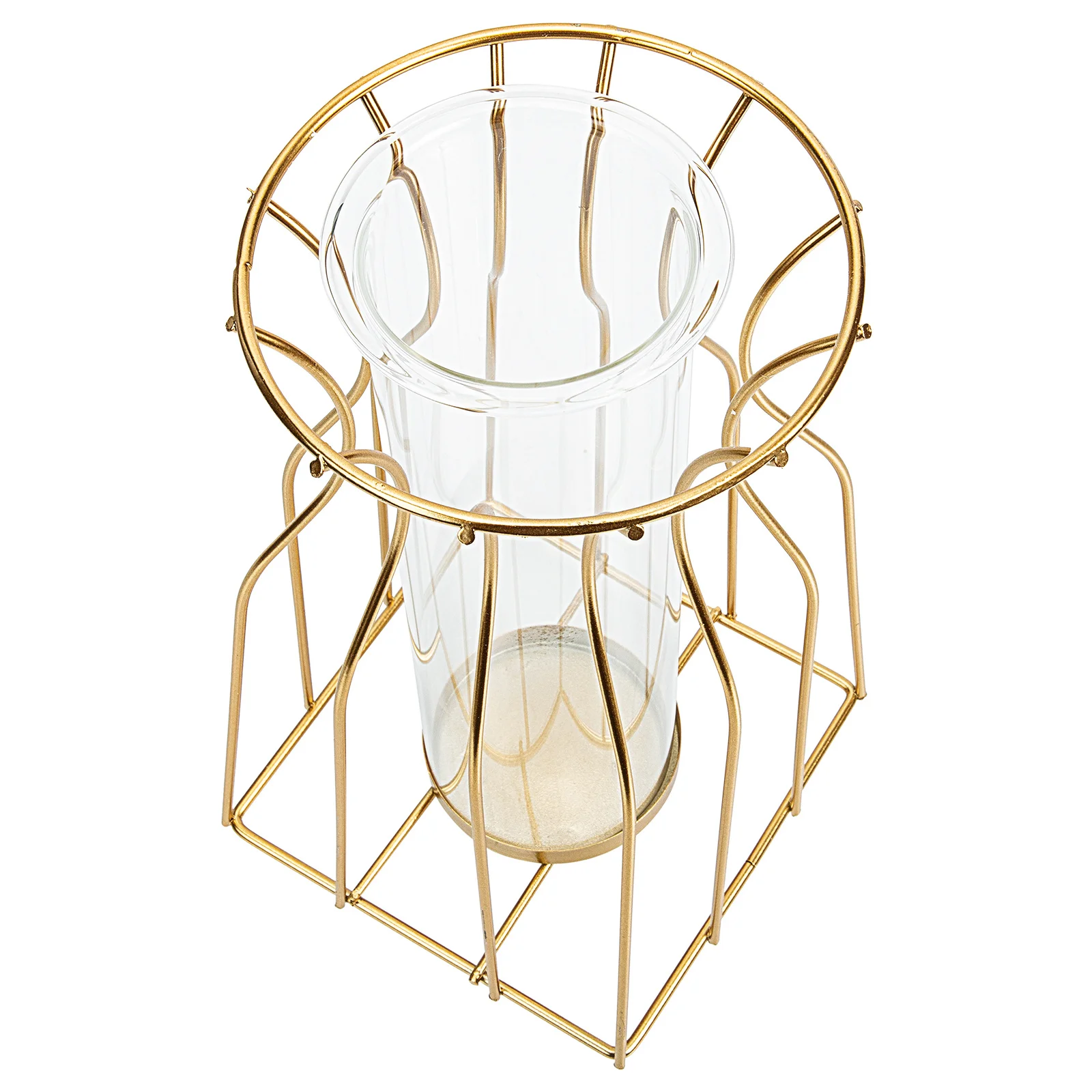 

Minimalist Home Decor Flower Vase Glass and Iron Wedding Table Modeling