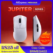 Mouse sem fio Kysona Jupiter PAW3395 Sensor 26000DPI Leve 49g 8kHz Mouse recarregável para jogos Conexão com fio Adequado para PCs, laptops, consoles PS4/5 Xbox, FPS, MOBA e jogadores profissionais