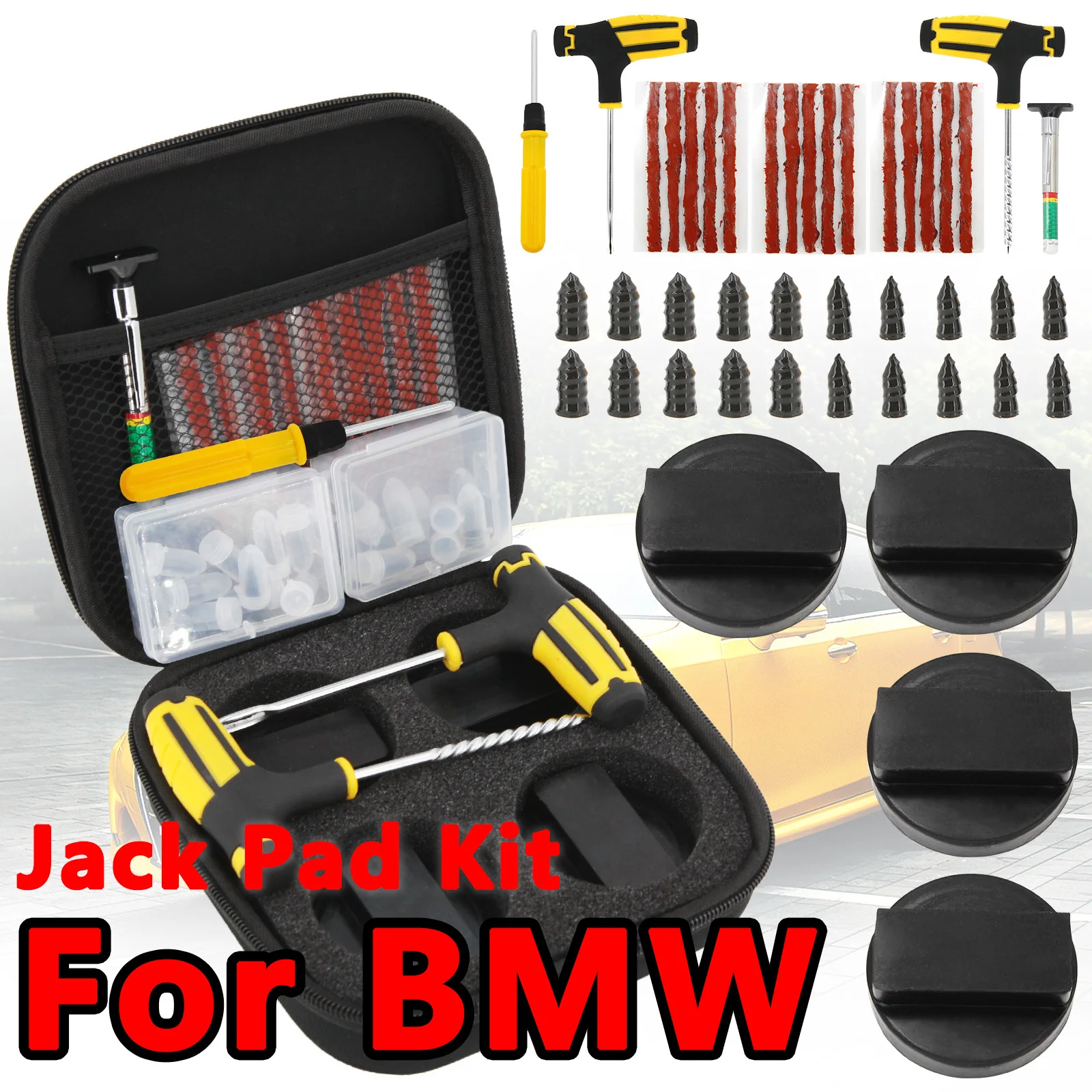 Car Repair Tool For BMW 3 4 5 Series E46 E90 E39 E60 E91 E92 X1 X3 X5 X6 Rubber Jacking Point Jack Pad Adapter With Storage Box