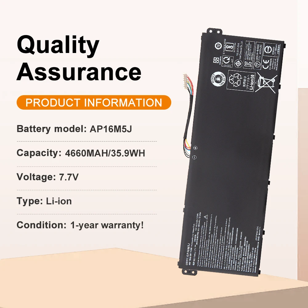 BNN AP16M5J Laptop Battery for Acer Aspire 1 A114-31 A114-32 Aspire 3 A314-31 A314-32 A314-41 A315-21 A315-21G A315-22 A315-31
