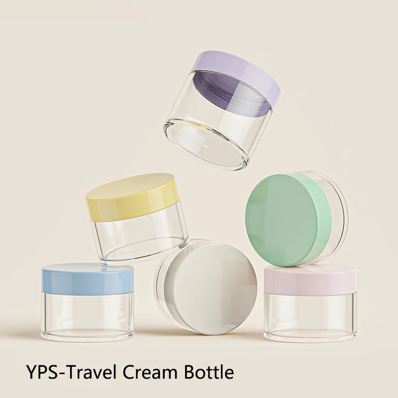 2 PCS Empty 5g Travel Small Colorful Covers Clear Plastic Cosmetic Pot Jars With Lids For Face Cream Lip Balm Containers