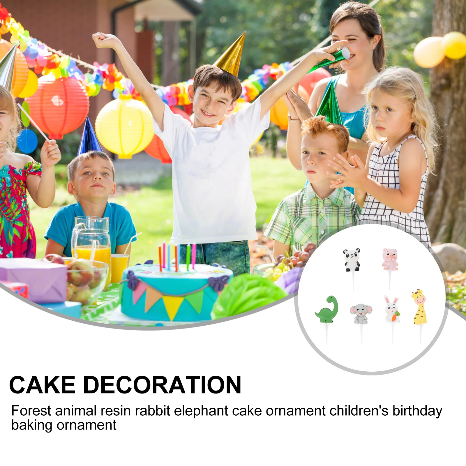 

6pcs Animal Figurines Dinosaur Cake Animal Decor Decorations For Birthday Party Dessert Home Tabletop Ornament Decor