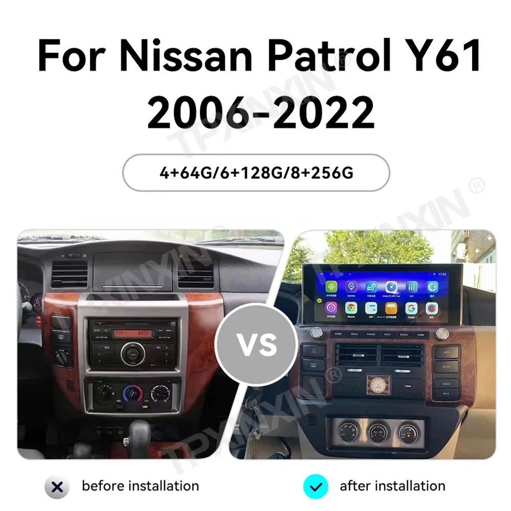 For Nissan Patrol Y61 2006 - 2022 Android Car Radio 2Din Stereo Receiver Autoradio Multimedia Player GPS Navi Head Unit Screen