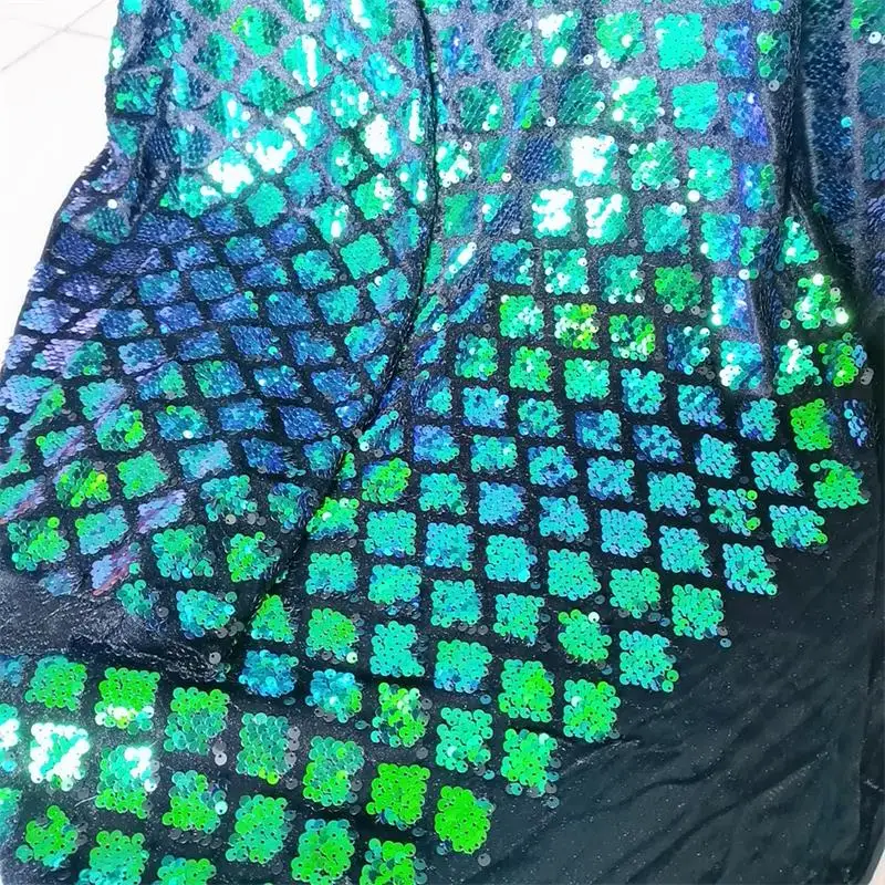 Flannel Bottom Diamond Plaid Sequin Fabric Flannel Bottom Rhombus Check Sequin Fabric Dress Performance Costume