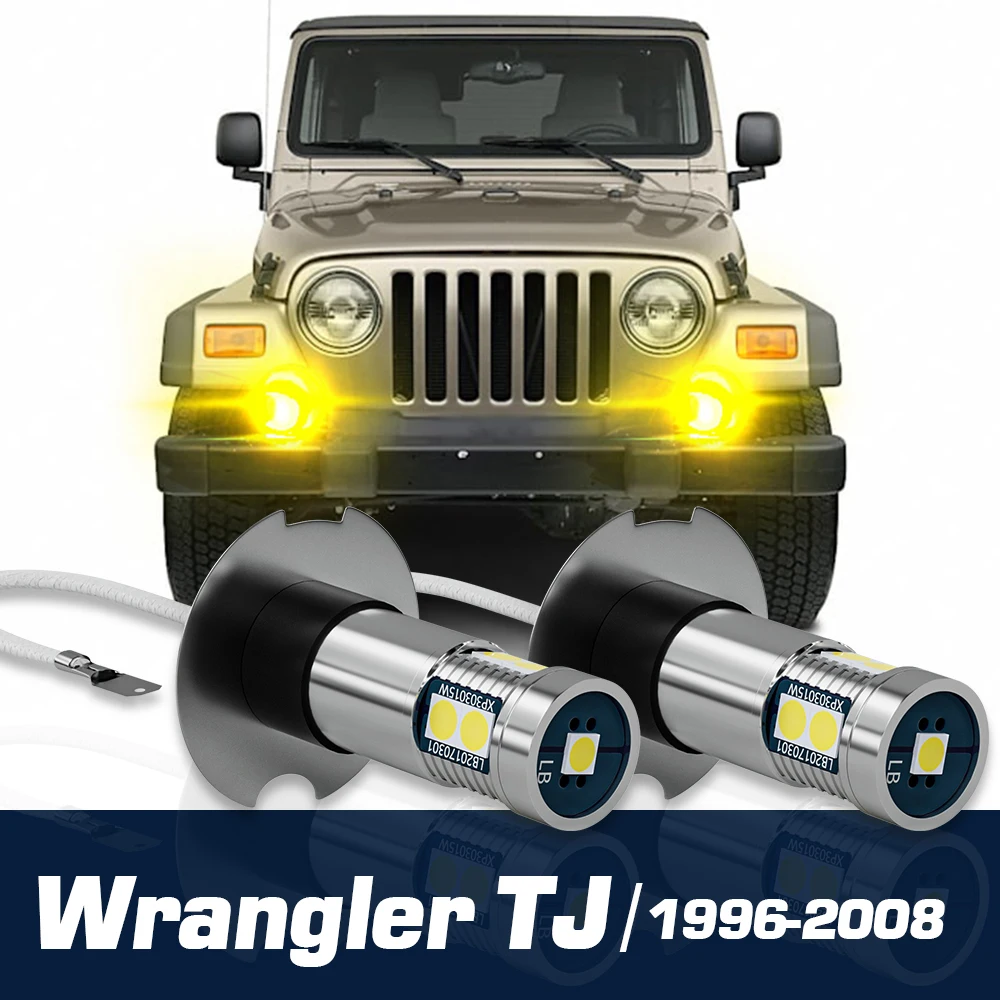 2pcs LED Fog Light Lamp Blub Accessories Canbus For Jeep Wrangler TJ 1996-2008 1997 1998 2000 2001 2002 2003 2004 2005 2006 2007