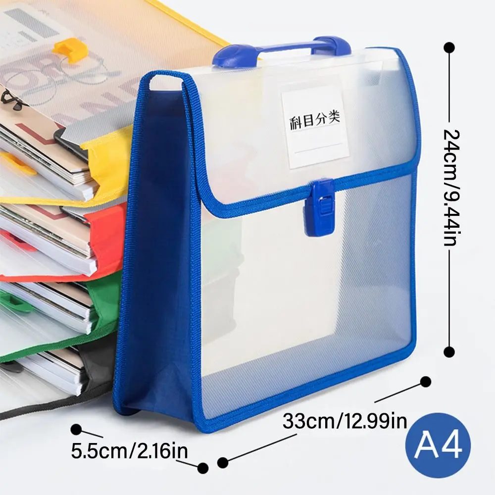 A4 File Folders Large Capacity Waterproof Portable File Handbag Transparent File Organizer Students