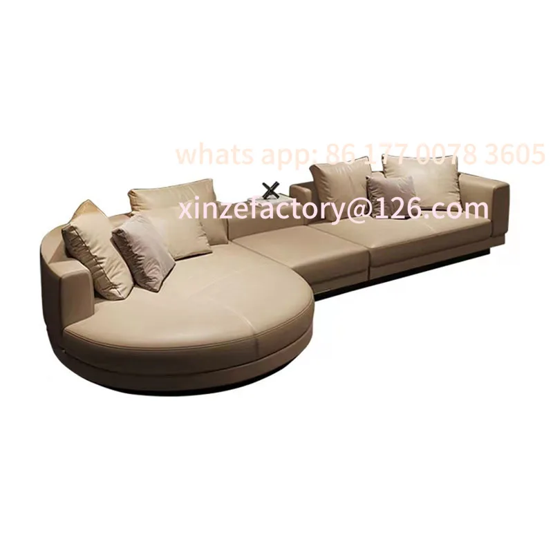 

Customizable round concubine large apartment special-shaped corner U-shaped cotton and linen fabric sofa