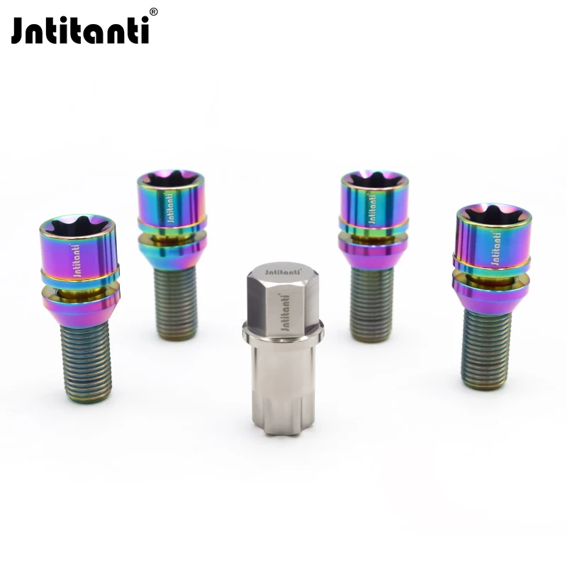 

Jntitanti Torx Socket Плавающее коническое сиденье Gr.5 Титановый колесный болт M14x1,25 для BMW MINI SUPRA ROLLS ROYCE Wheel