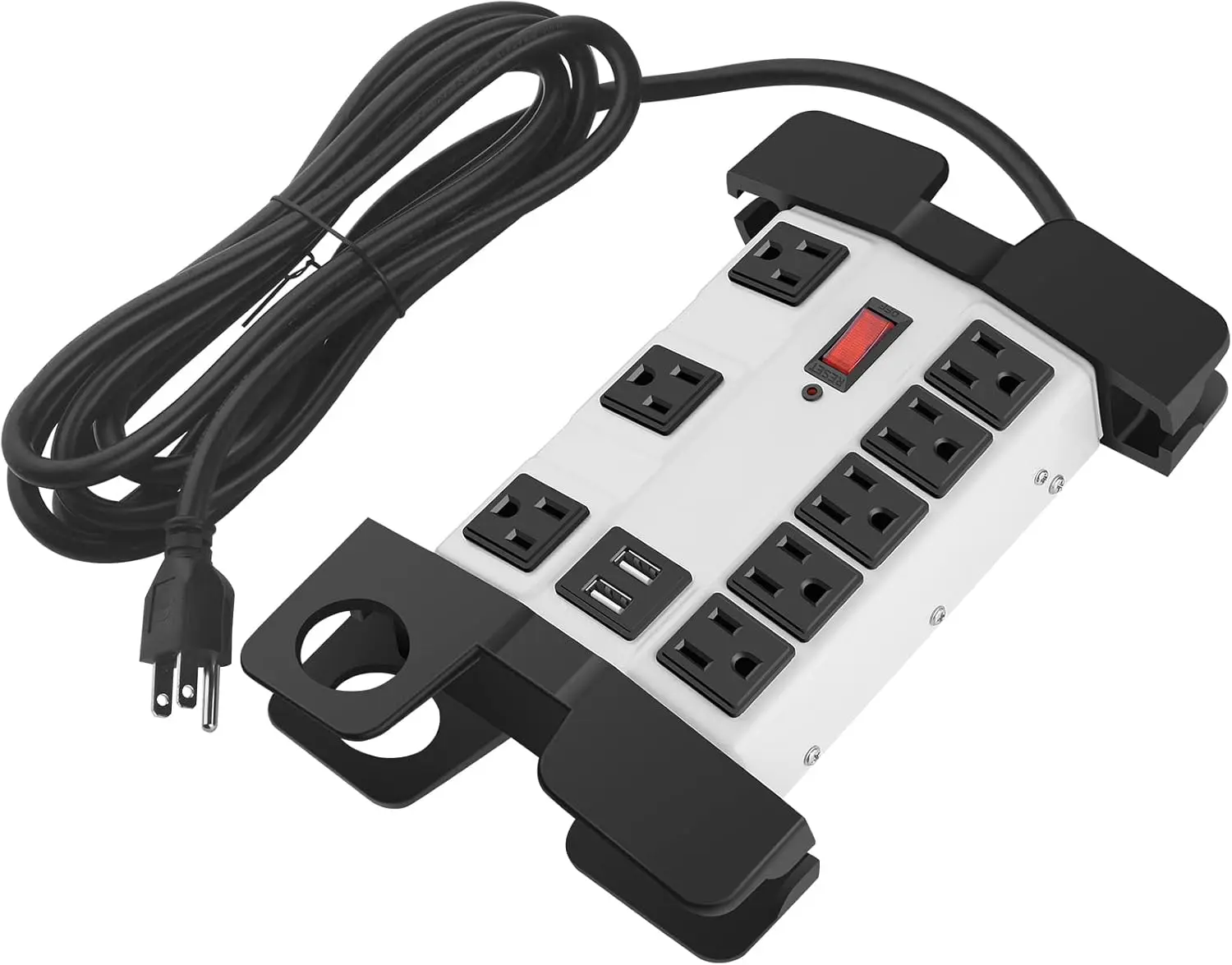 

Мощный сетевой фильтр с USB, 8 розеток, защита от перенапряжения 2700 Джоулей, серый металлический корпус, 15 А, кабель 3 метра, с широким расстоянием между розетками