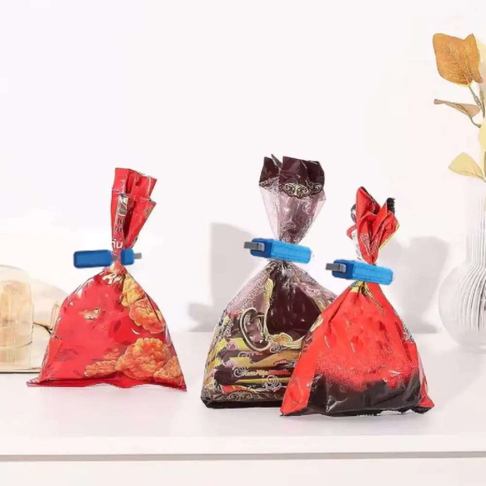 

3pcs Food Bag Clip Squeeze-lock Bread Bag Clip Fresh-keeping Moisture-proof Sealing Bag Clip Mini Reusable Snack Bag Clip Office