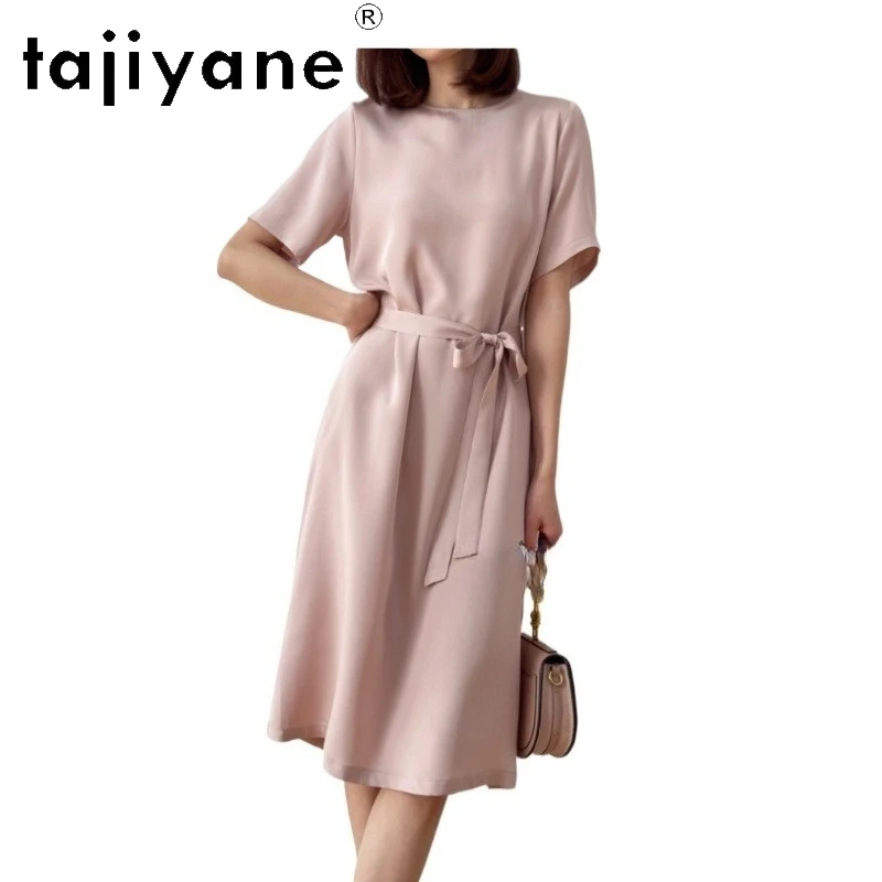 

TAJIYANE 93% Natural Mulberry Silk Dress Woman Elegant Long Dresses Summer Birthday Dress Women Clothing 2025 Robes Longues