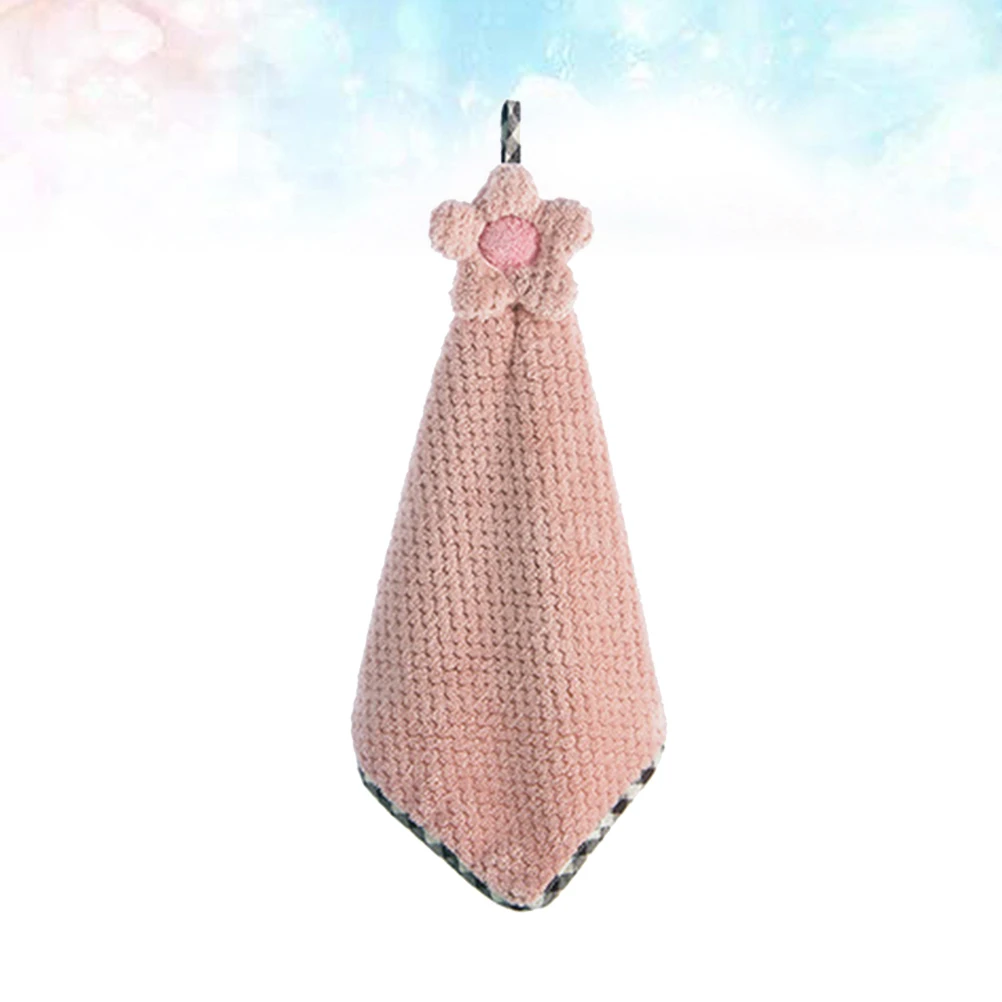 

Sunflower Print Dishcloth Water Absorbent Hanging Towel Quick Drying Lint Free For Kitchen Bathroom Office (Pink)
