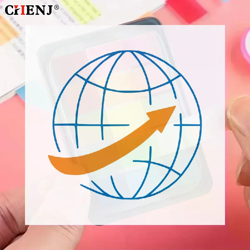 

100Sheets Translucent Note Color Fluorescent PET Index Sticker Waterproof Colored Ins Extraction Boxed Sticky Note Sticker