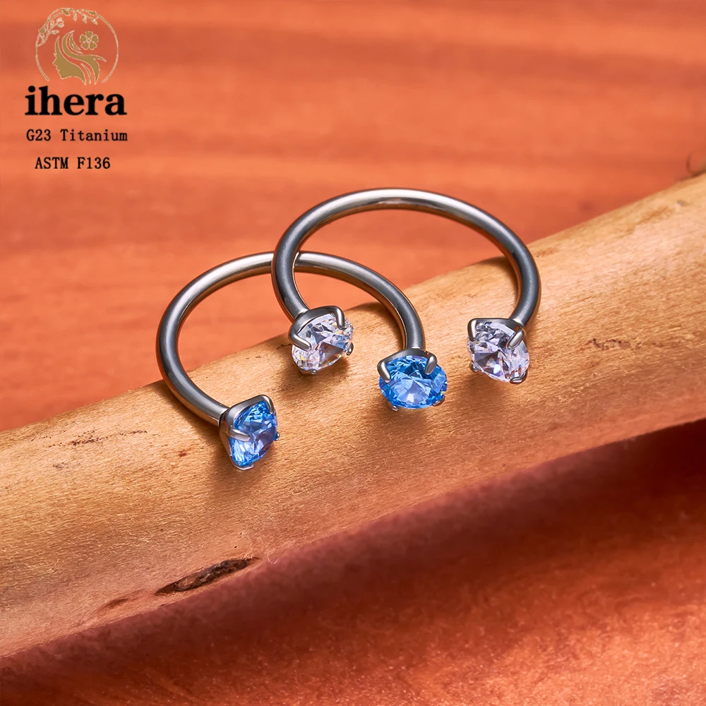 ASTM F136 Titanium Horseshoe Nose Ring 16/18/20G Septum Rings Internal Thread CZ Tragus Cartilage Daith Helix Piercing Jewelry