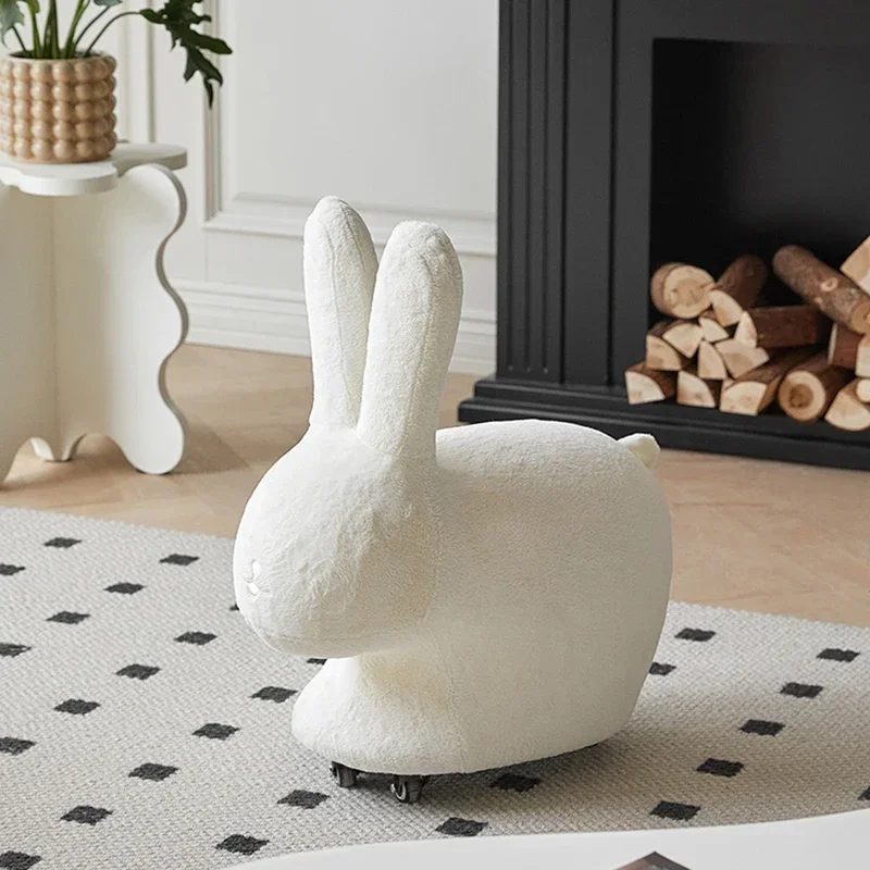 

Nordic Furniture,Rabbit Seats,Creative Animal Stool, Living Room Sofa Footstool, Home Mobile Seats, Leisure Chair,Roller Stool