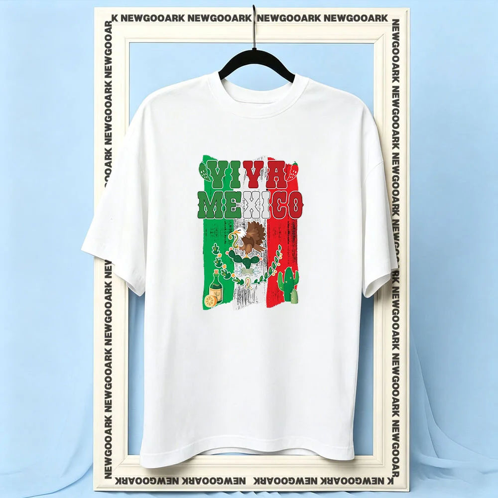 Playera Día de la Independencia Mexicana Viva México bandera de México camiseta para mujer y hombre Camisetas casuales de algodón estampadas para adultos