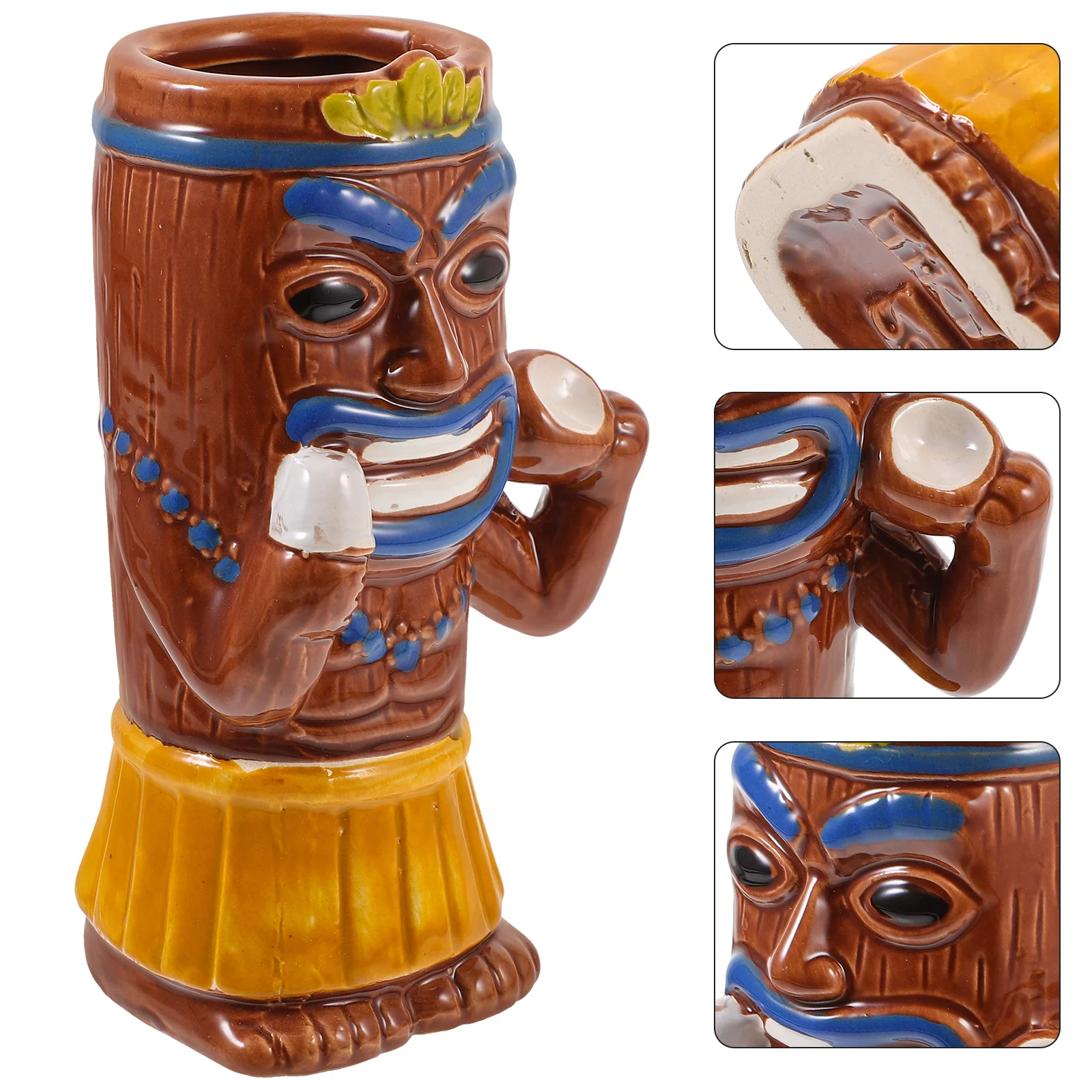 

Tiki Cocktail Mug Hawaiian Party Bar Use Ceramic Tiki Wine Cup Creative Drinking Cup Hawaiian Party Cocktail Mug