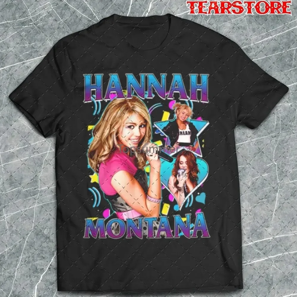 Camisetas de Hannah Montana Miley Cyrus Rap para hombre, regalos divertidos para hombres, camisetas de algodón para hombres, camiseta pesada