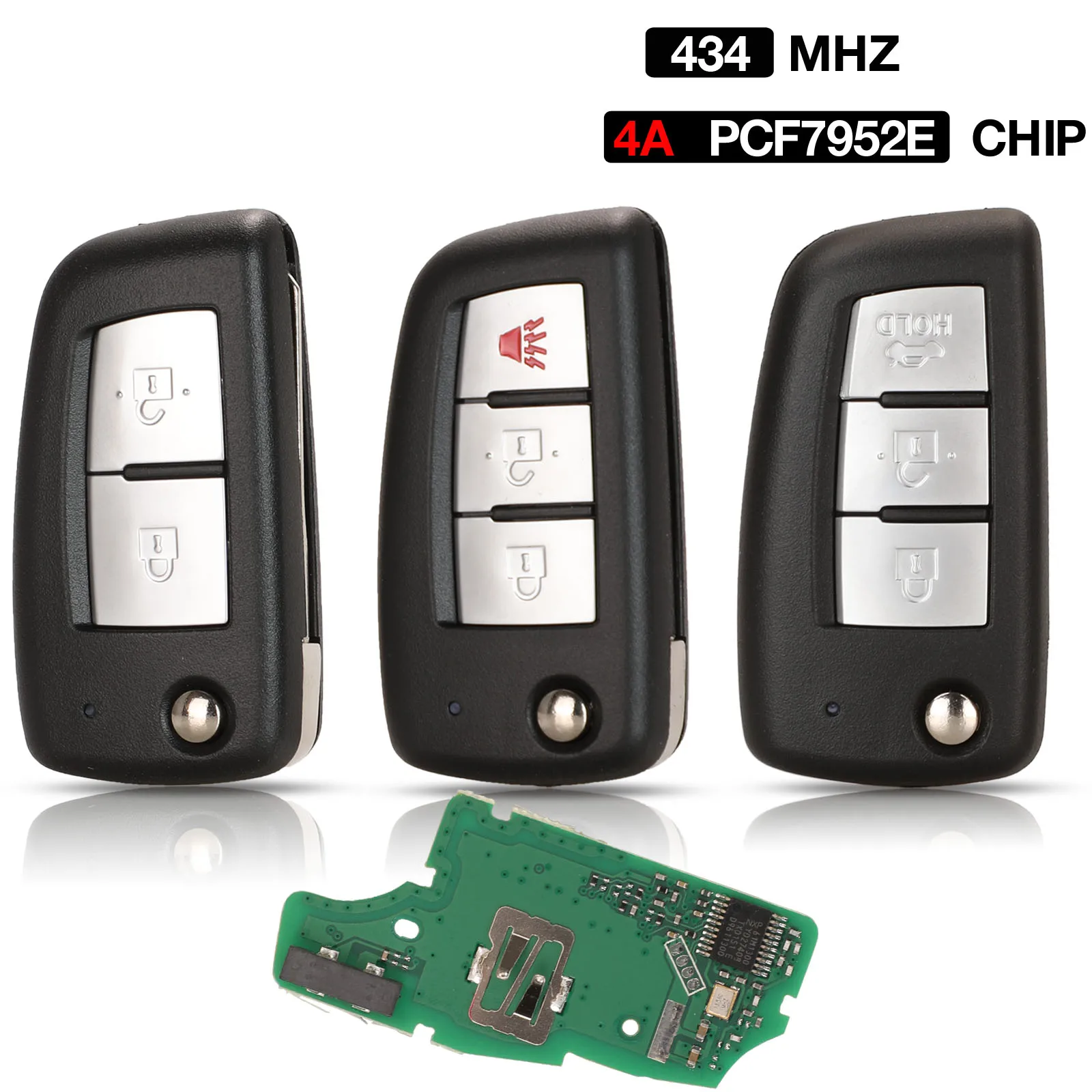 

Kutery 2/3 кнопки 433 МГц id4a PCF7952M раскладной дистанционный ключ для Nissan Qashqai J11 Pulsar C13 Juke F15 X-Trail T32 Micra CWTWB1G767